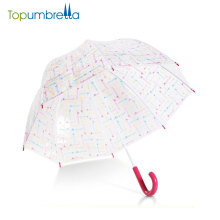 Atacado barato pvc personalizado impressão chuva em linha reta moda transparente guarda-chuva claro para o casamento
